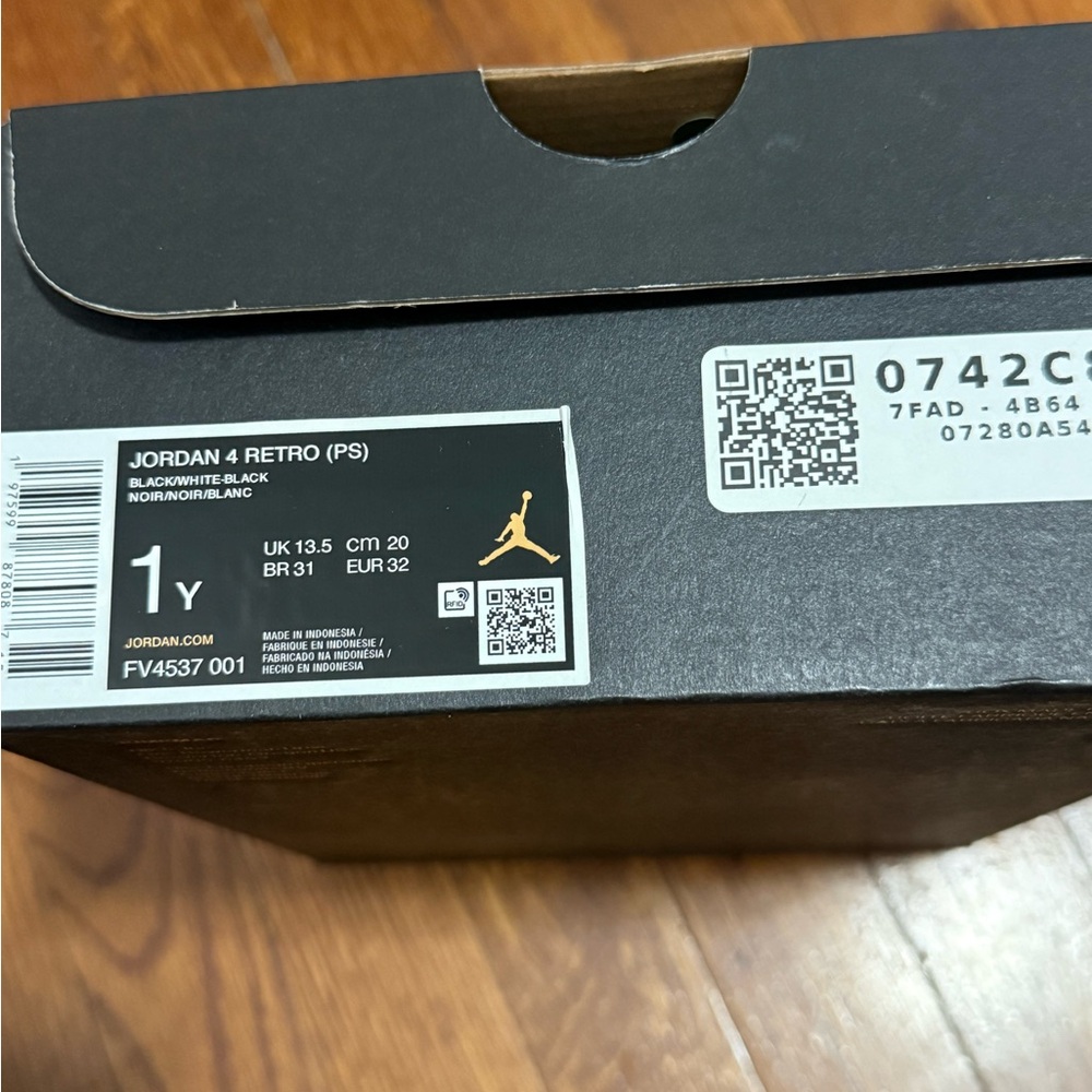 Jordan 4 Retro PS Black and White Sneakers